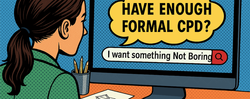 Architect at computer searching for Safety in Design CPD course – Not Boring CPD training