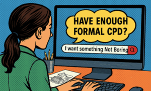 Architect at computer searching for Safety in Design CPD course – Not Boring CPD training